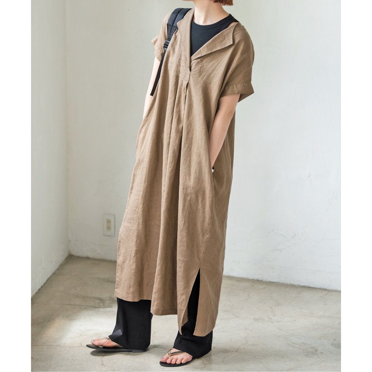 ★スピック＆スパン★リネンカフタンドレス Spick＆Span ワンピース 「追加」リネンカフタンドレス