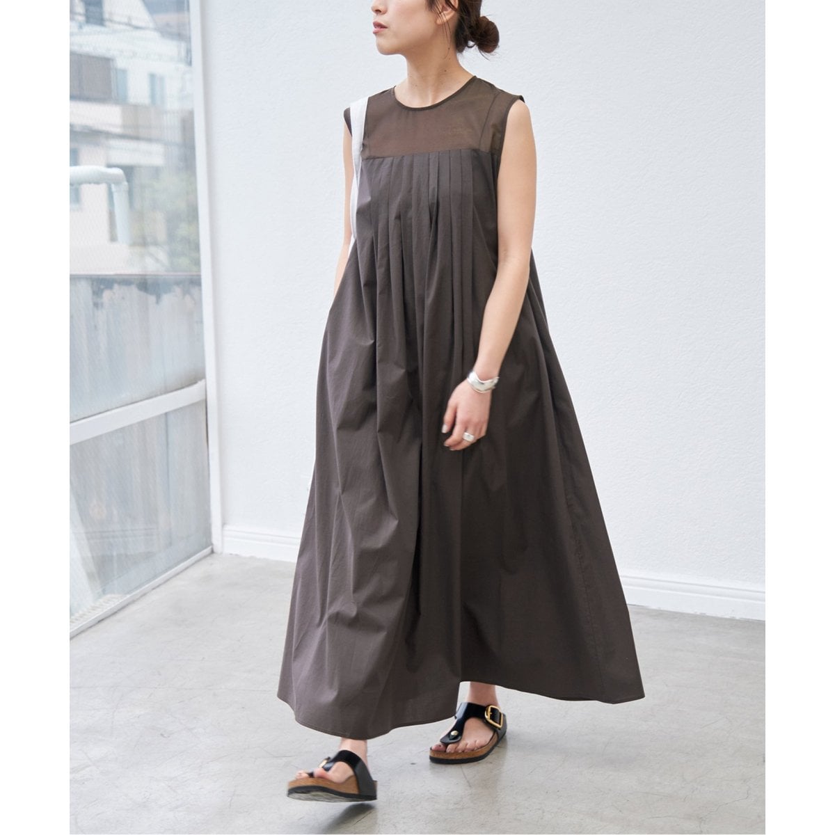【美品】スピック＆スパン×ディッキーズ　ワンピース　黒 Punk spider mesh sexy see-though strap dress / ワンピース