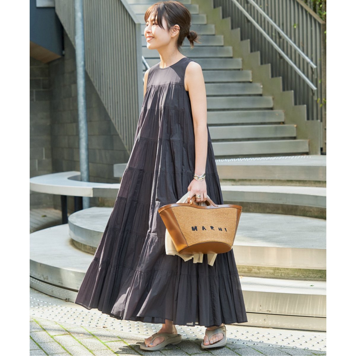 Spick & Span HYU100 ボイルティアードsk Spick and Span HYU 100/ボイルティアードスカート 24SS
