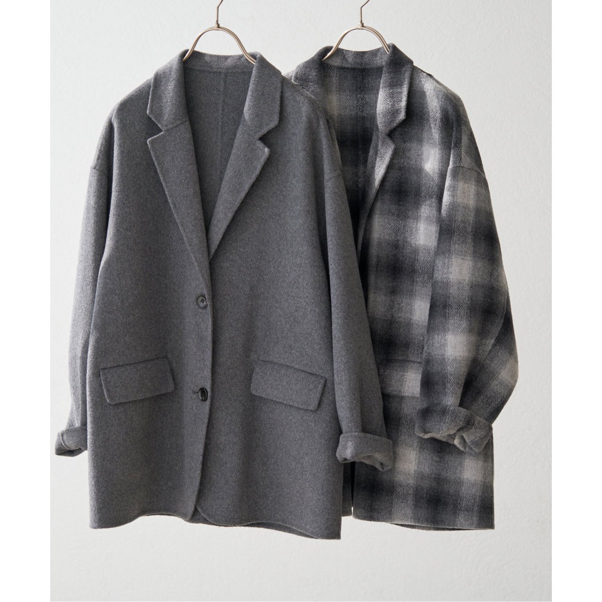 スピック＆スパン 24AW ウールミックスリバージャケット Spick & Span（スピックアンドスパン）の「ウールミックスリバー