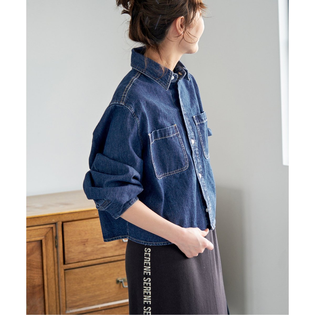 ショートデニムシャツ　Spick&span ショートデニムシャツ | スピック＆スパン(Spick and Span