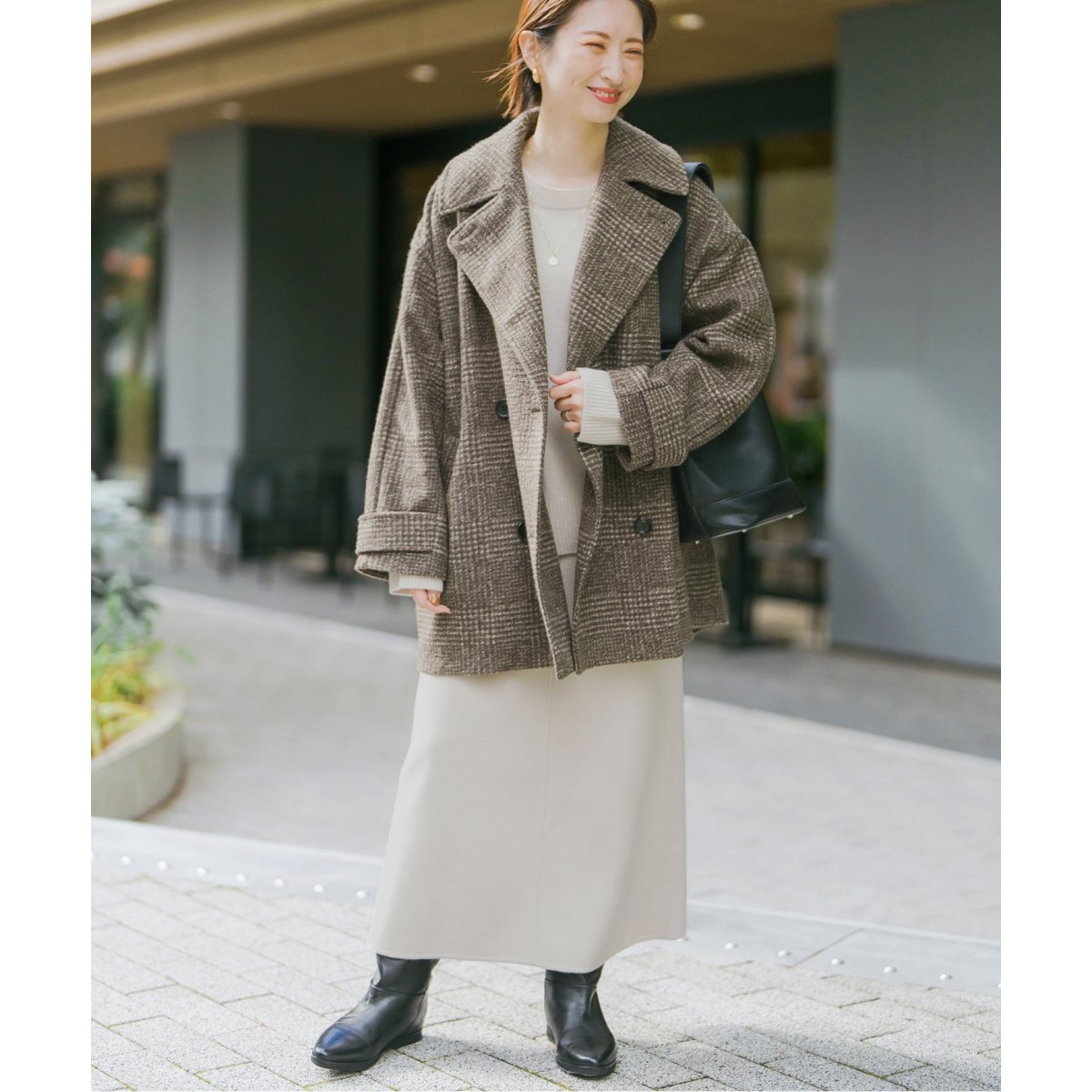 Wスライバーチェックハーフコート | スピック＆スパン(Spick and