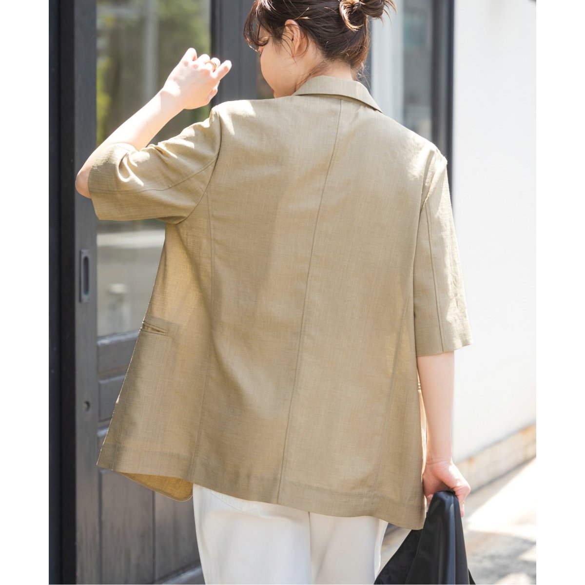 タグ付未使用　spick＆Span　ライトドライクロスハーフスリーブジャケット タグ付未使用 spick＆Span ライトドライクロスハーフスリーブ