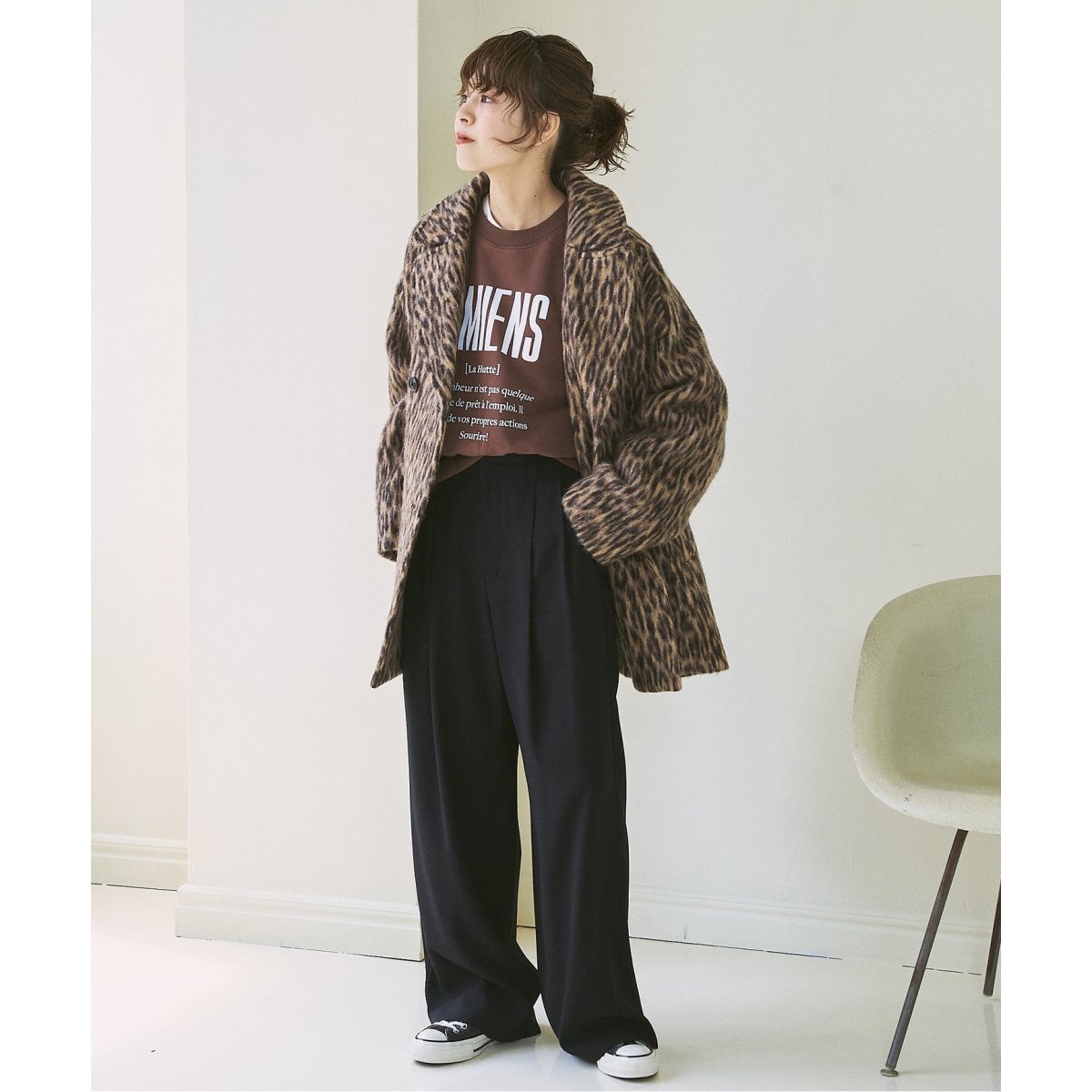 TICCA / ティッカ レオパードシャギーピーコート 0243410252
