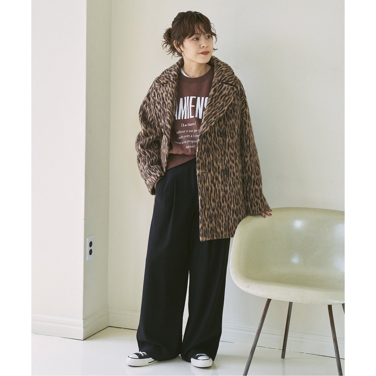 TICCA / ティッカ レオパードシャギーピーコート 0243410252