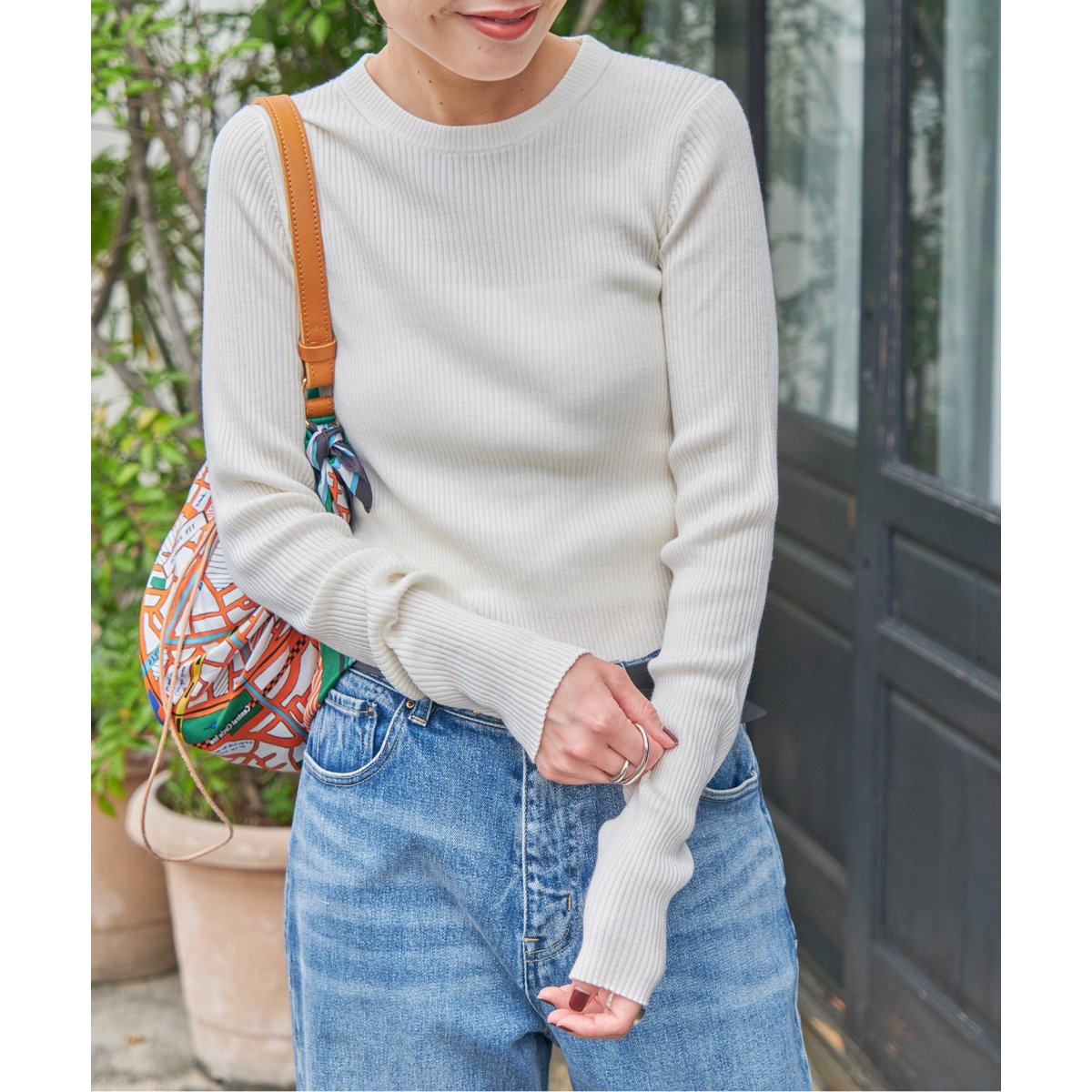 ウォッシャブル クルーネックリブニット | スピック＆スパン(Spick and