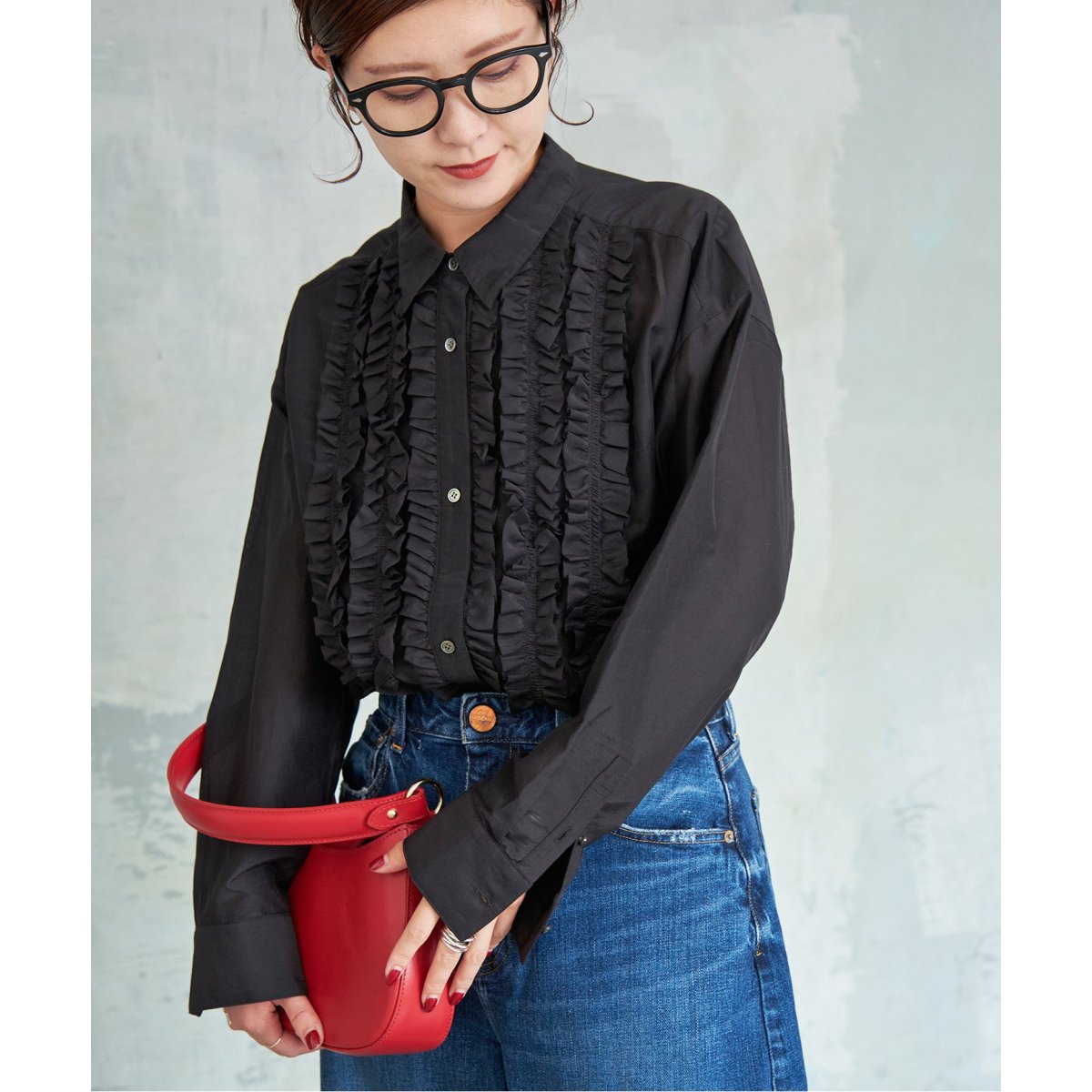 Spick & Span コットンシルクフロントフリルブラウス　24ss ≪追加≫コットンシルクフロントフリルブラウス | スピック