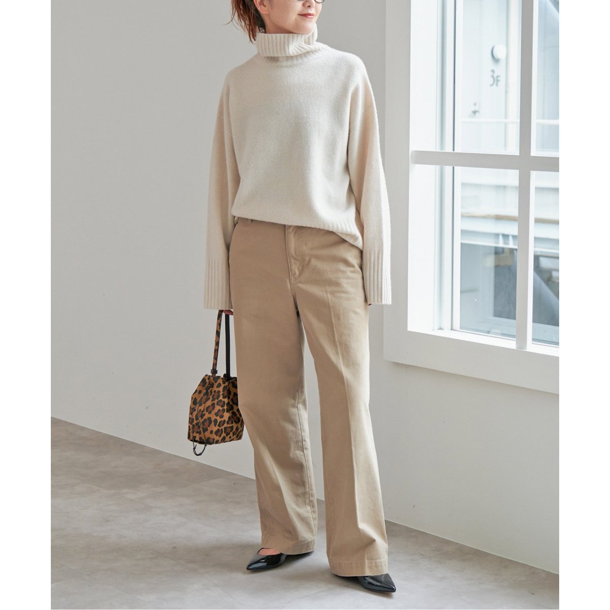 Spick & Span】ルーズフィットチノストレート ベージュブ