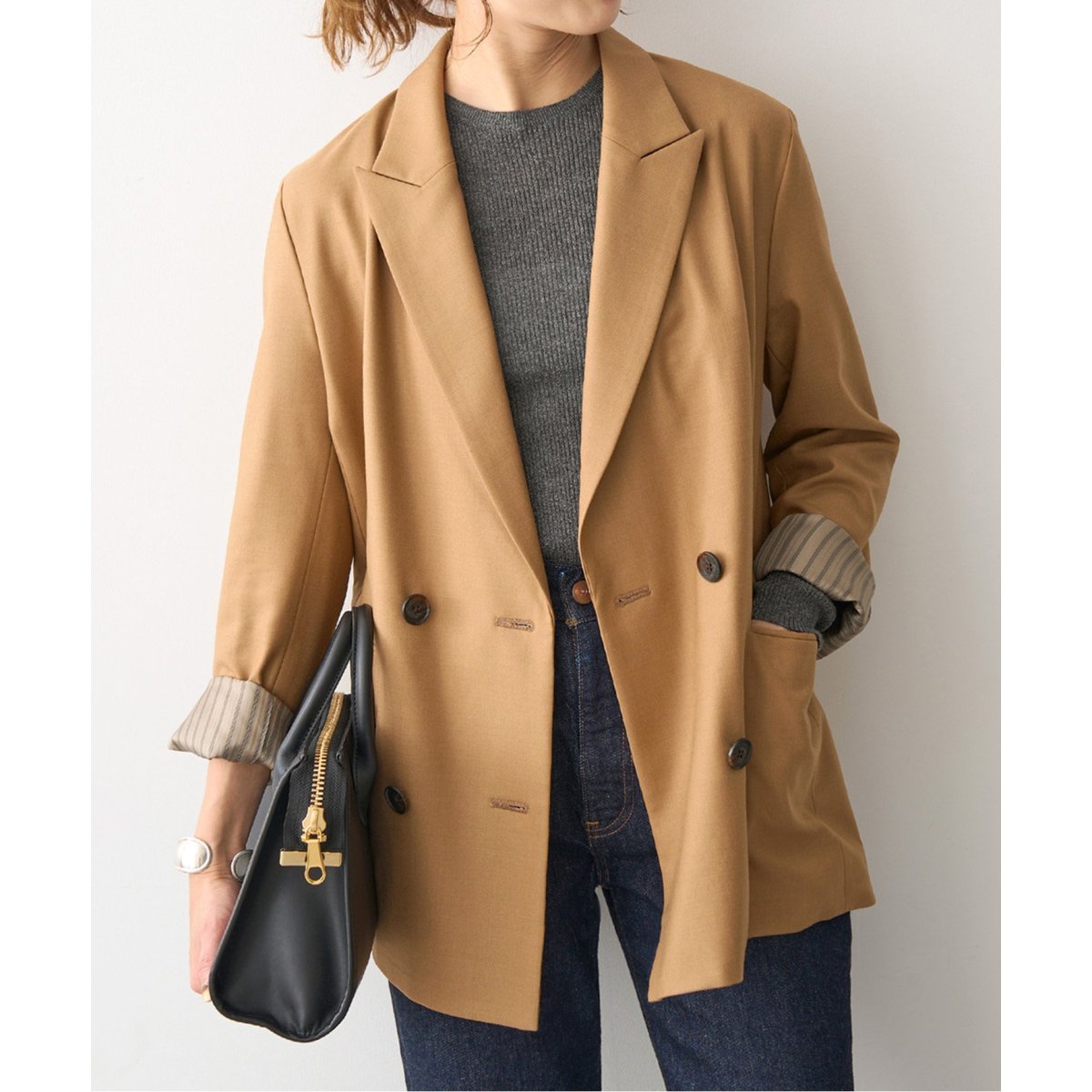 スピックアンドスパン ウールダブルブレストピーコート ブラウン ce016-98256-01b.jpg?basethum=225