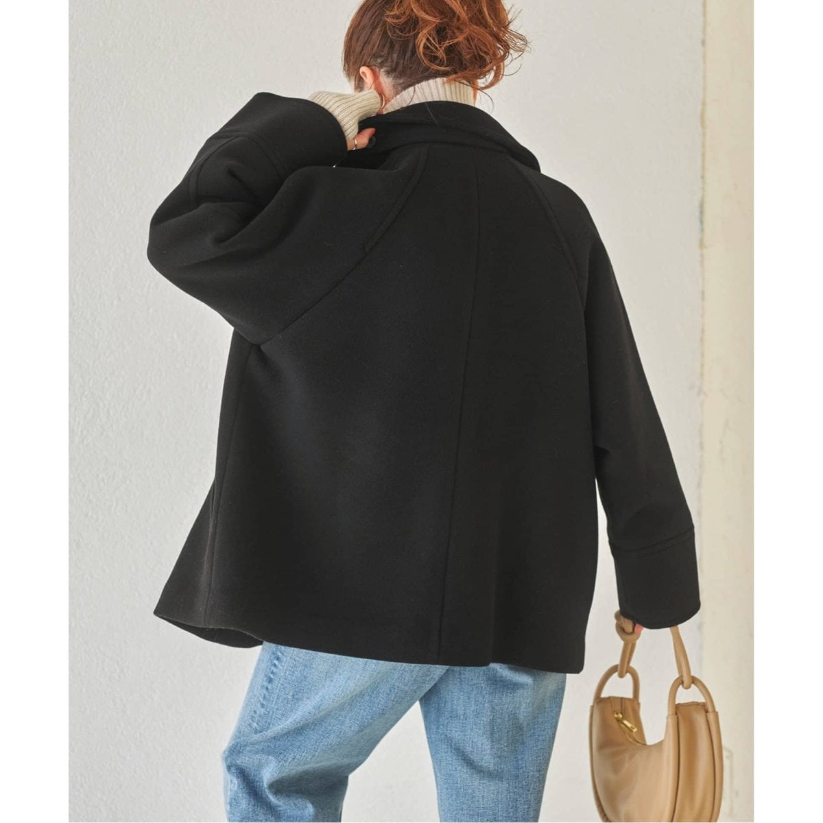 【新品タグ付き】spick&span W/Nyモッサステンカラーショートコート Spick & Span（スピックアンドスパン）の「W/Nyモッサステン