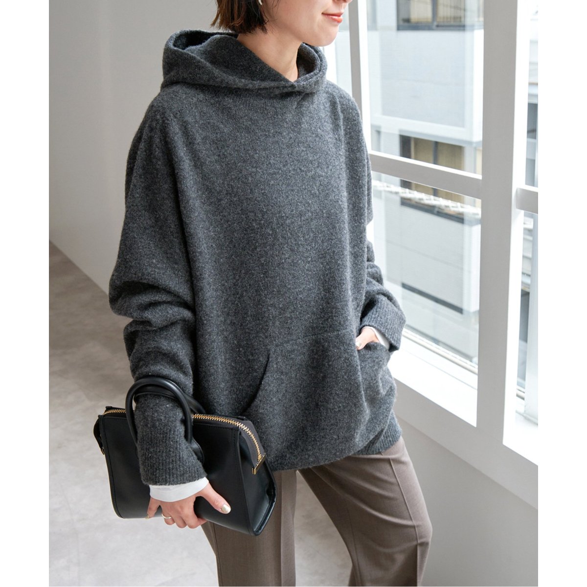 Spick &amp; Span - フーディーニットプルオーバー フーディー ニットプルオーバー | スピック＆スパン(Spick and