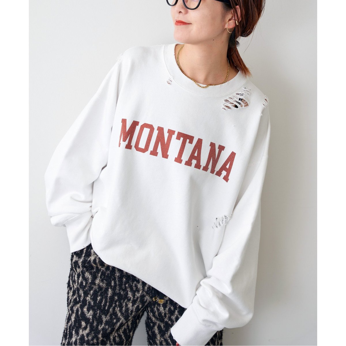 SUNNY SPORTS / サニースポーツ 別注ダメージロゴスウェット