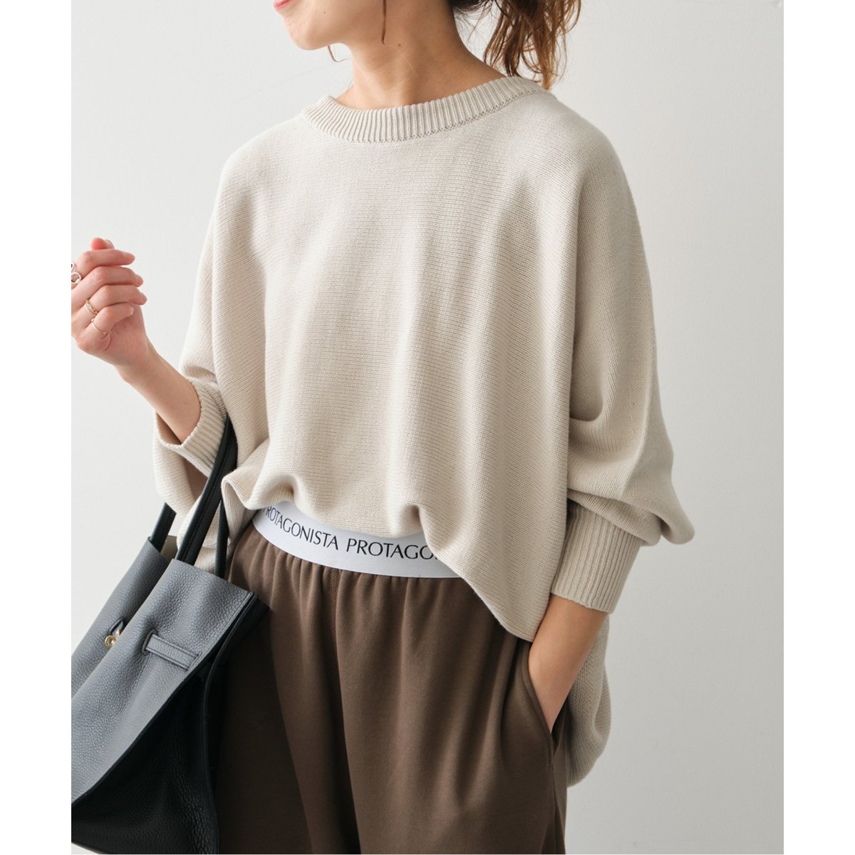 バルキーヤーン ドルマンロングリブニット | スピック＆スパン(Spick