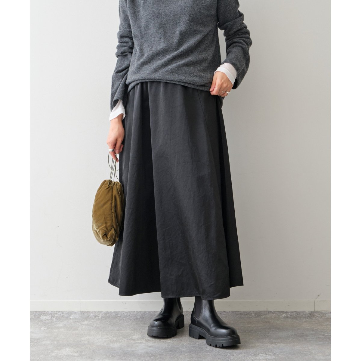 ナイロンサテンボリュームスカート（Spick and Span） Spick & Span（スピックアンドスパン）の「ナイロンサテン