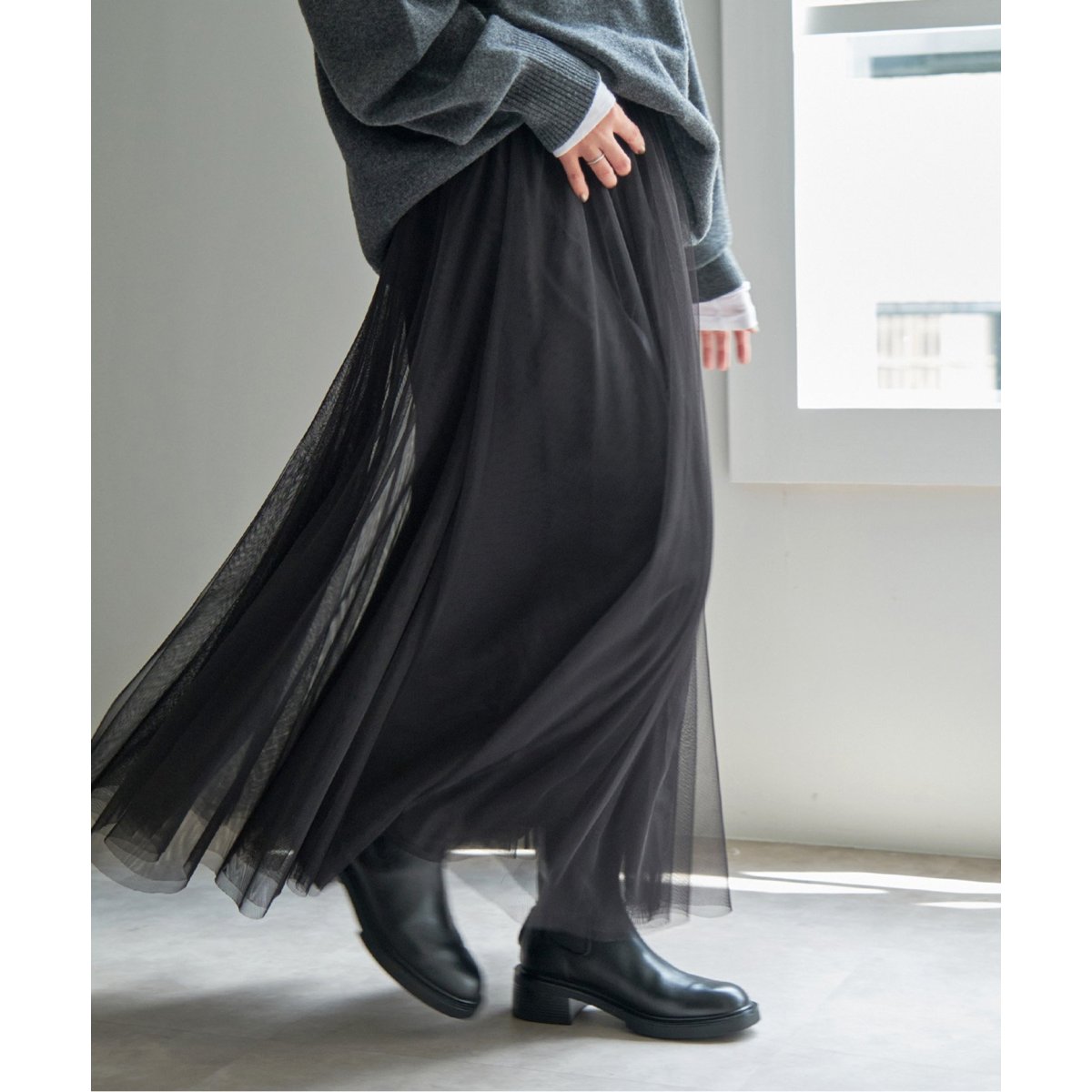 Spick and Span　チュールスカート 36 Spick & Span スピックアンドスパン チュールスカート フレア ロング