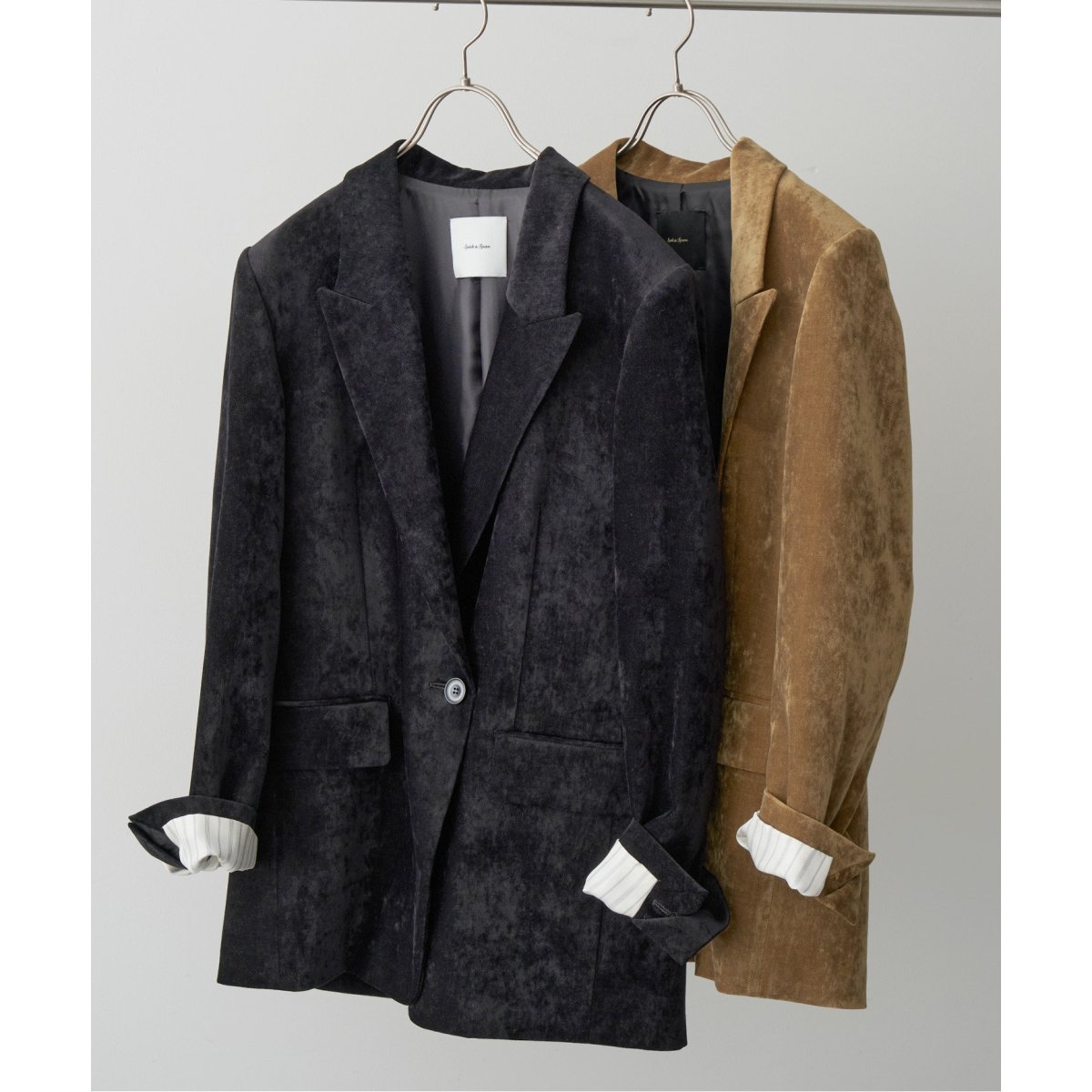 美品　【Spick & Span】 ベルベットピークドラペルジャケット Spick & Span（スピックアンドスパン）の「ベルベットピークドラペル