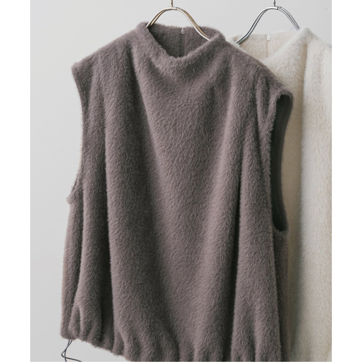 スピックアンドスパン シャギーベスト グレー Spick & Span（スピック