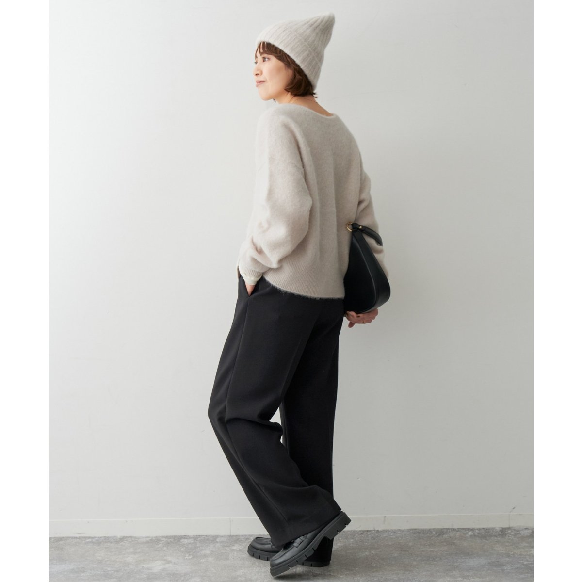 Spick & Span アルパカ2wayカーディガン オリーブ