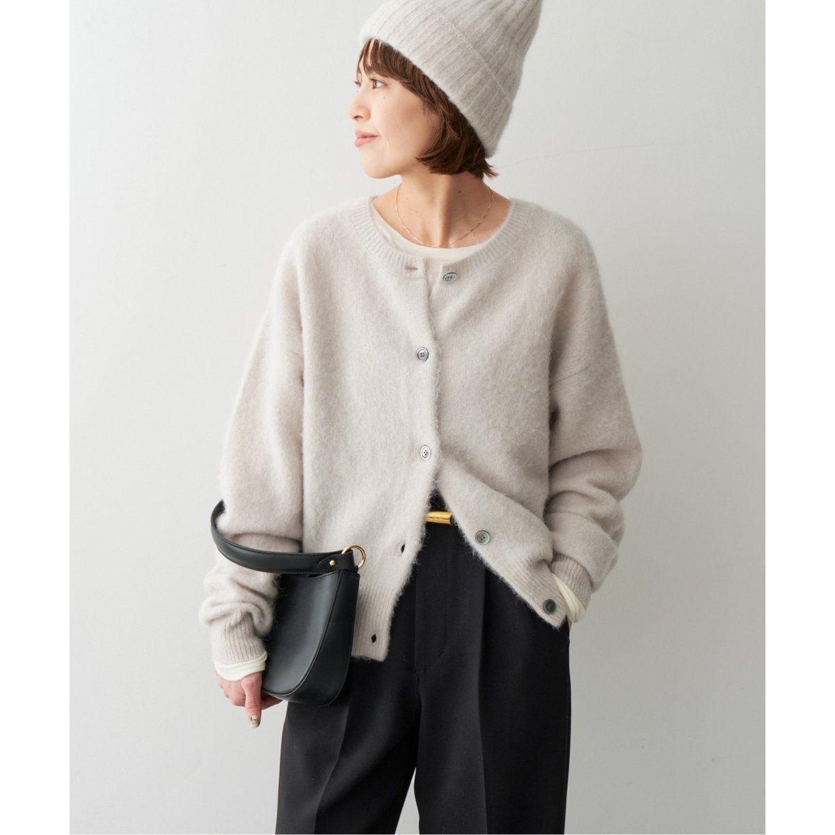【美品/24AW /アルパカ】スピックアンドスパン　2way　ニットカーディガン 美品/24AW /アルパカ】スピックアンドスパン 2way ニット