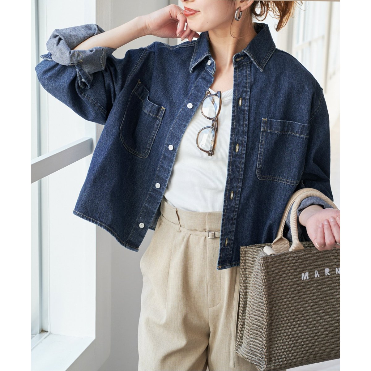 追加3》ショートデニムシャツ | スピック＆スパン(Spick and Span