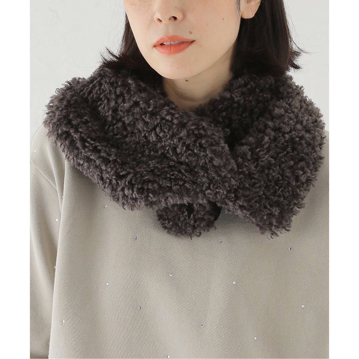 新品 ヘレンムーア 定価11550 フェイクファー マフラー イギリス製 HELEN MOORE / ヘレンムーア フェイクファースカーフ | スピック