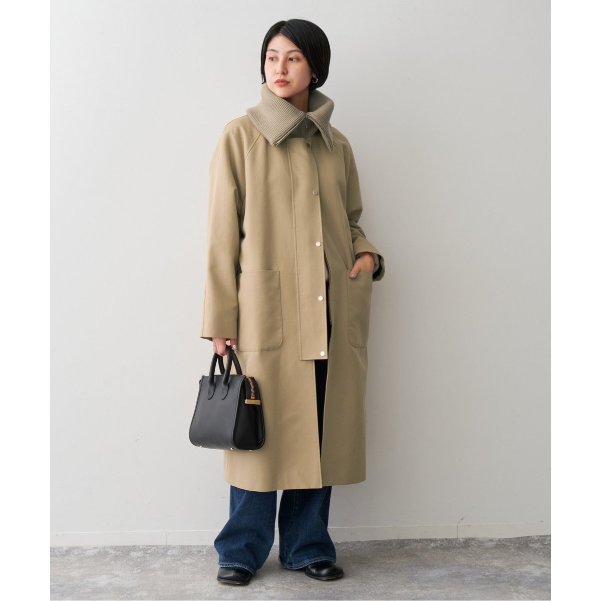 コットンダブルクロスリブカラーコート | スピック&スパン(Spick and コットンダブルクロスリブカラーコート | スピック&スパン(Spick and