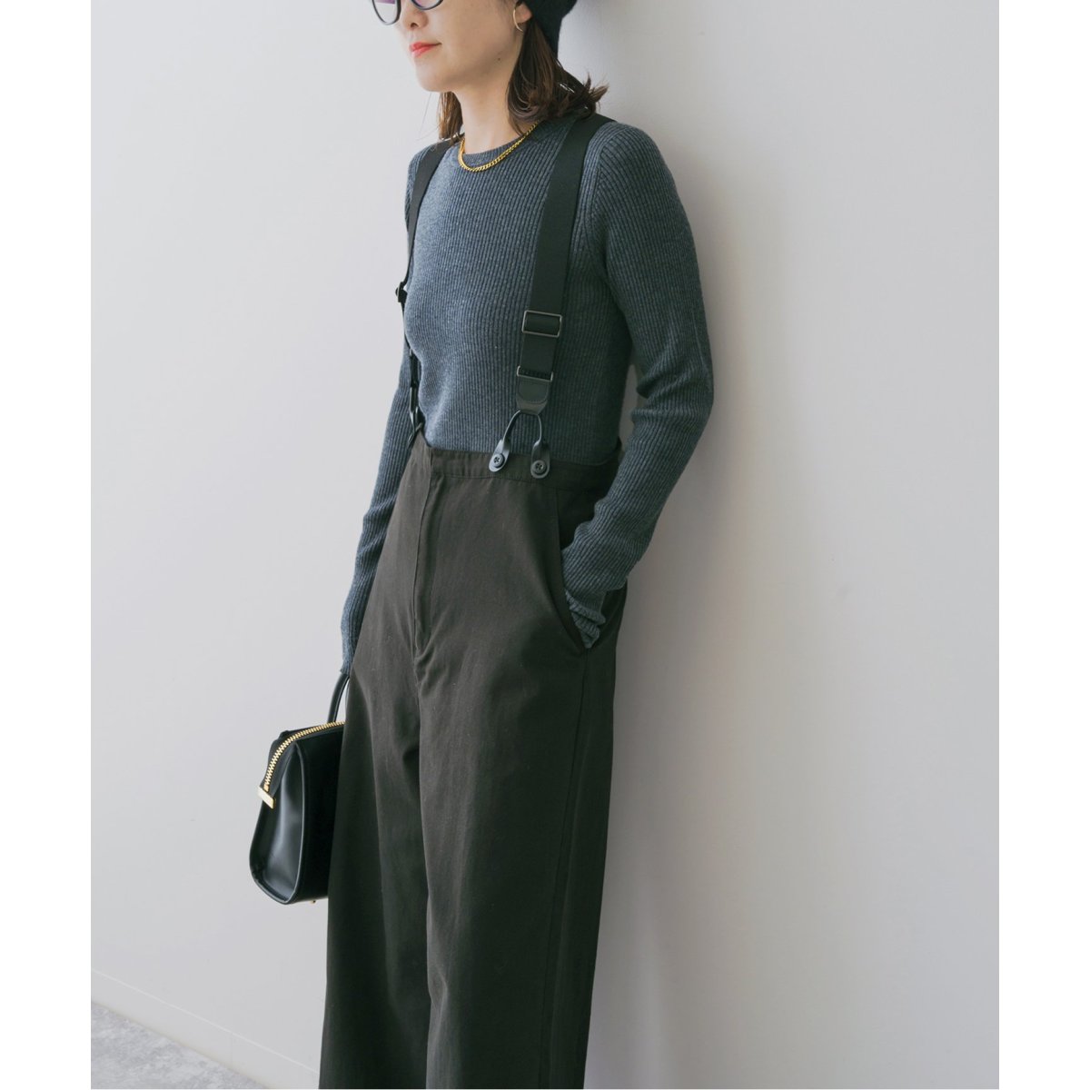 【試着のみ】spick and span サスペンダー付ワークパンツ36 2025年最新】spick and span サスペンダー付きワーカーパンツの