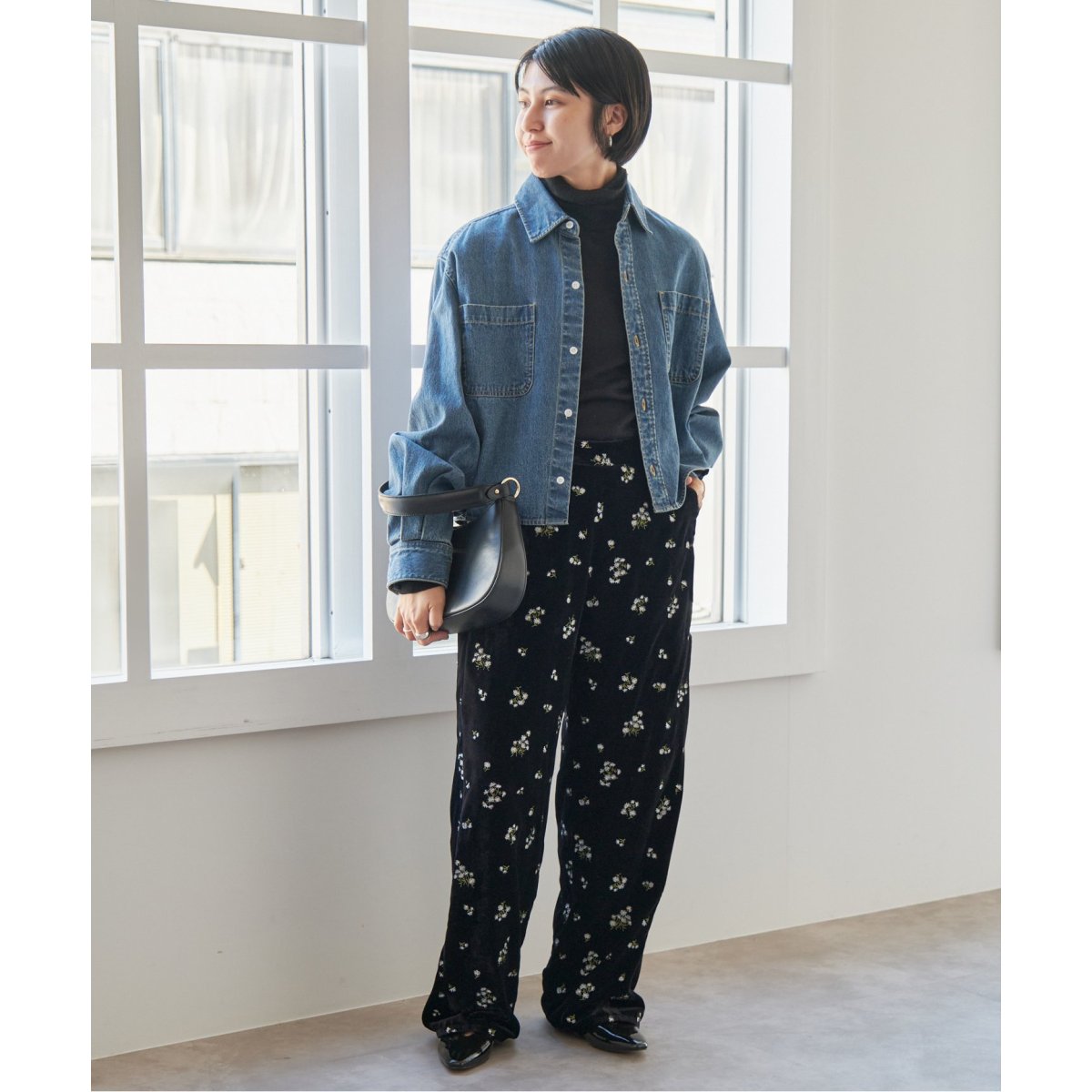 spick&span ブーケエンブロイダリーストレートパンツ ブーケエンブロイダリーストレートパンツ | スピック＆スパン
