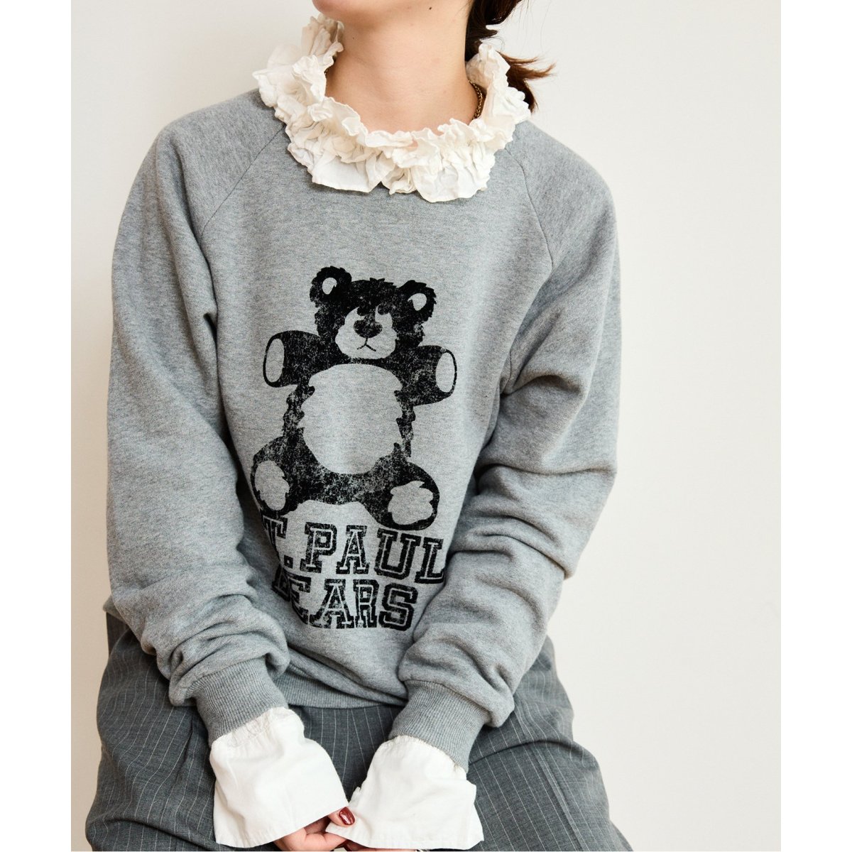 スピックアンドスパン　フロッキープリントスウェット WEB限定追加》【RIKA ABE × Spick & Span】フロッキープリント