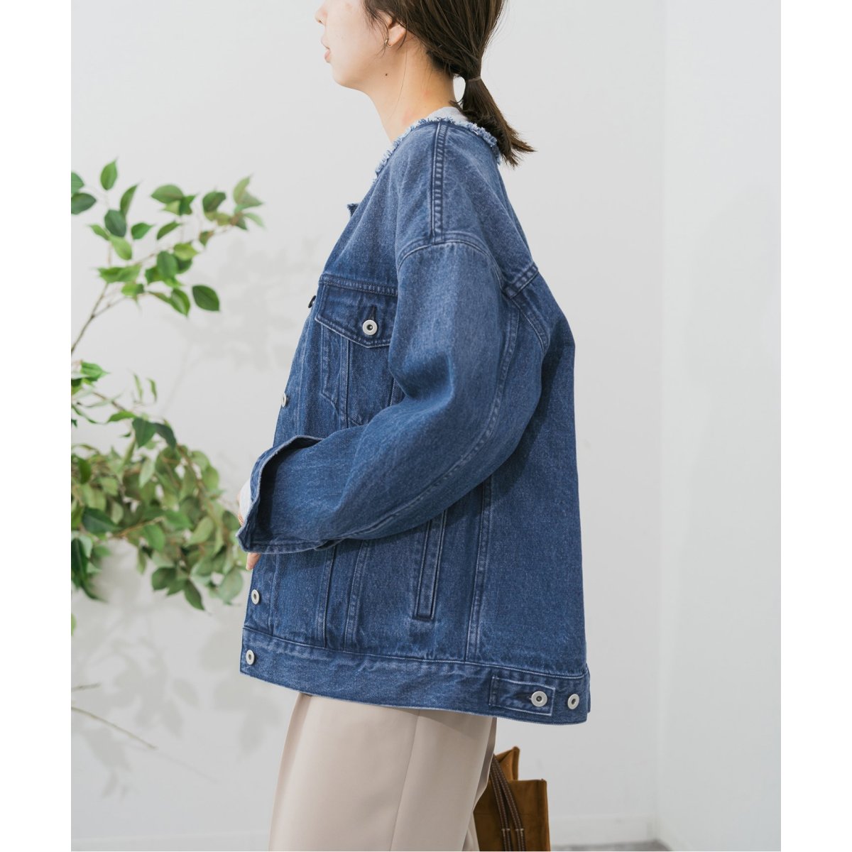 5 1/2 ノーカラー　デニムジャケット　38 NO COLLAR JEAN JACKET ／ ノーカラー デニムジャケット