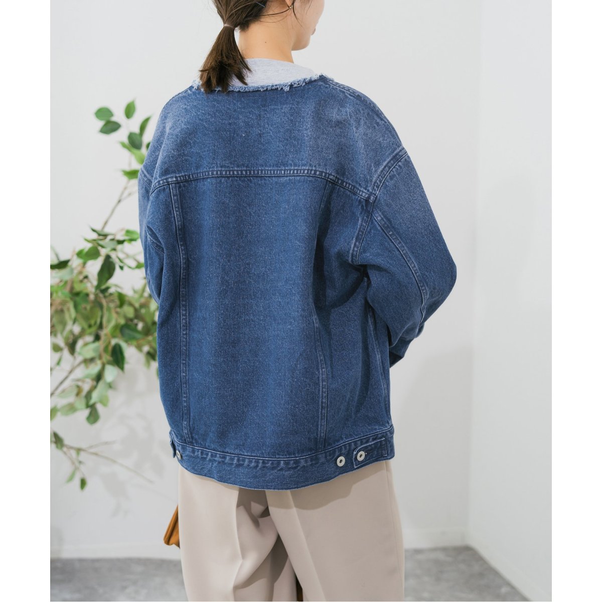 Spick and Spanスピック＆スパン テーラーメイドノーカラージャケット デニムノーカラージャケット | スピック＆スパン(Spick and Span