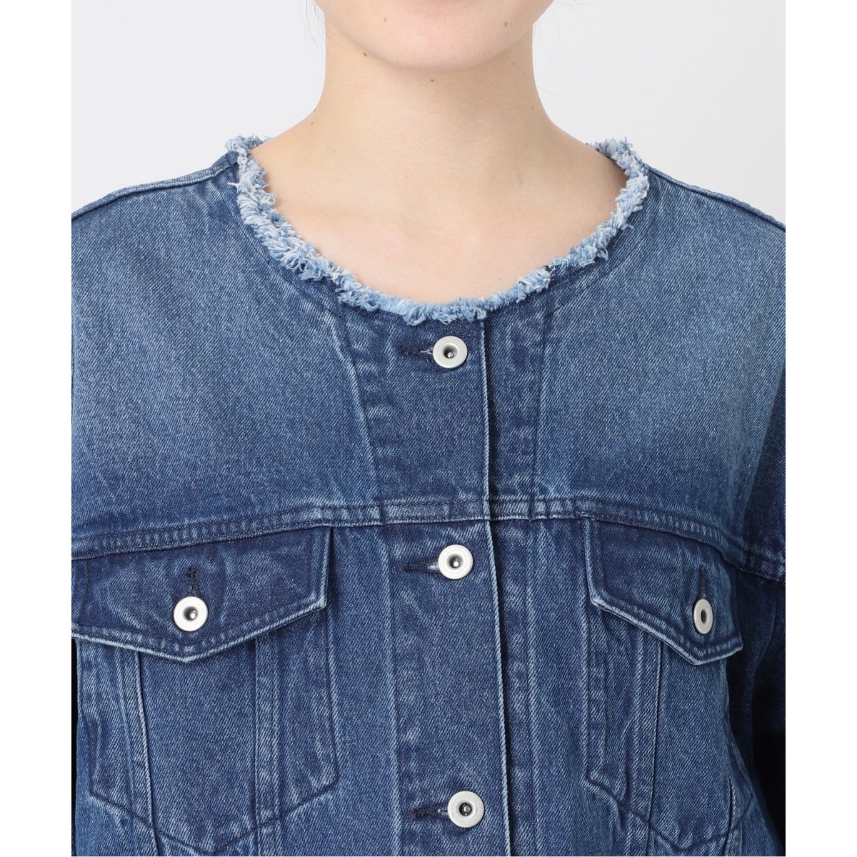 Spick and Span スピックアンドスパン デニムジャケットノーカラーM デニムノーカラージャケット（デニムジャケット）｜Spick and