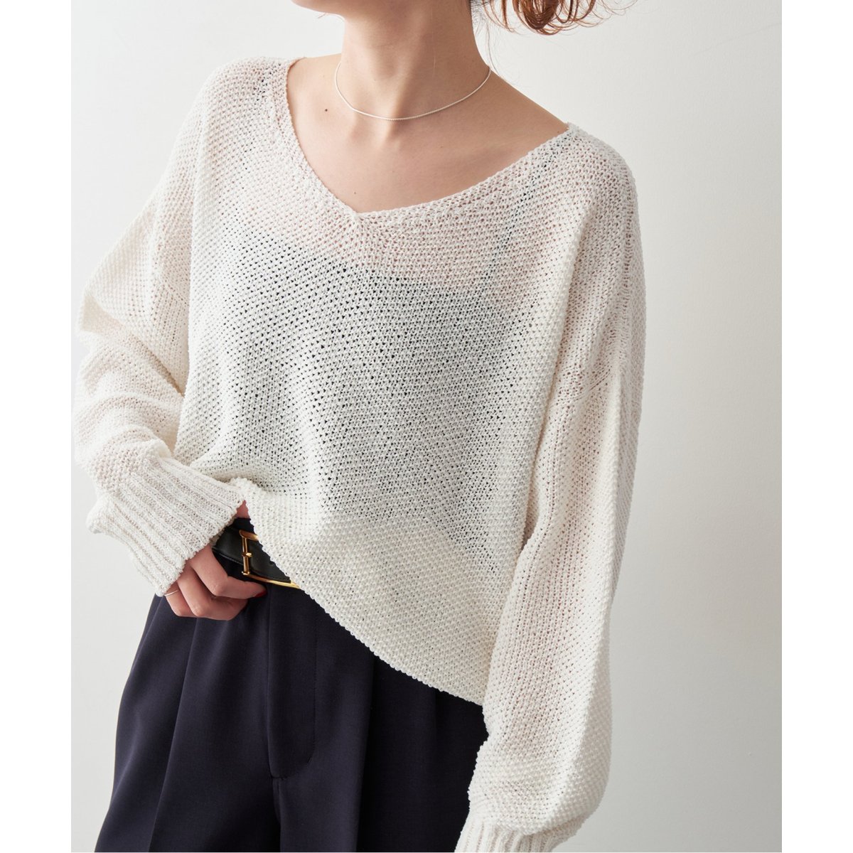 ペーパーヤーン2WAYルーズプルオーバー | スピック＆スパン(Spick and