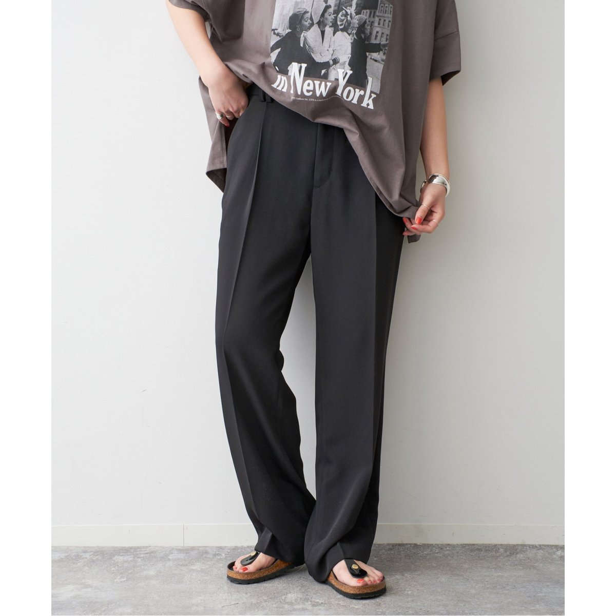 新品未使用】Spick&Span 2WAY ストレッチタックパンツ 紺 40