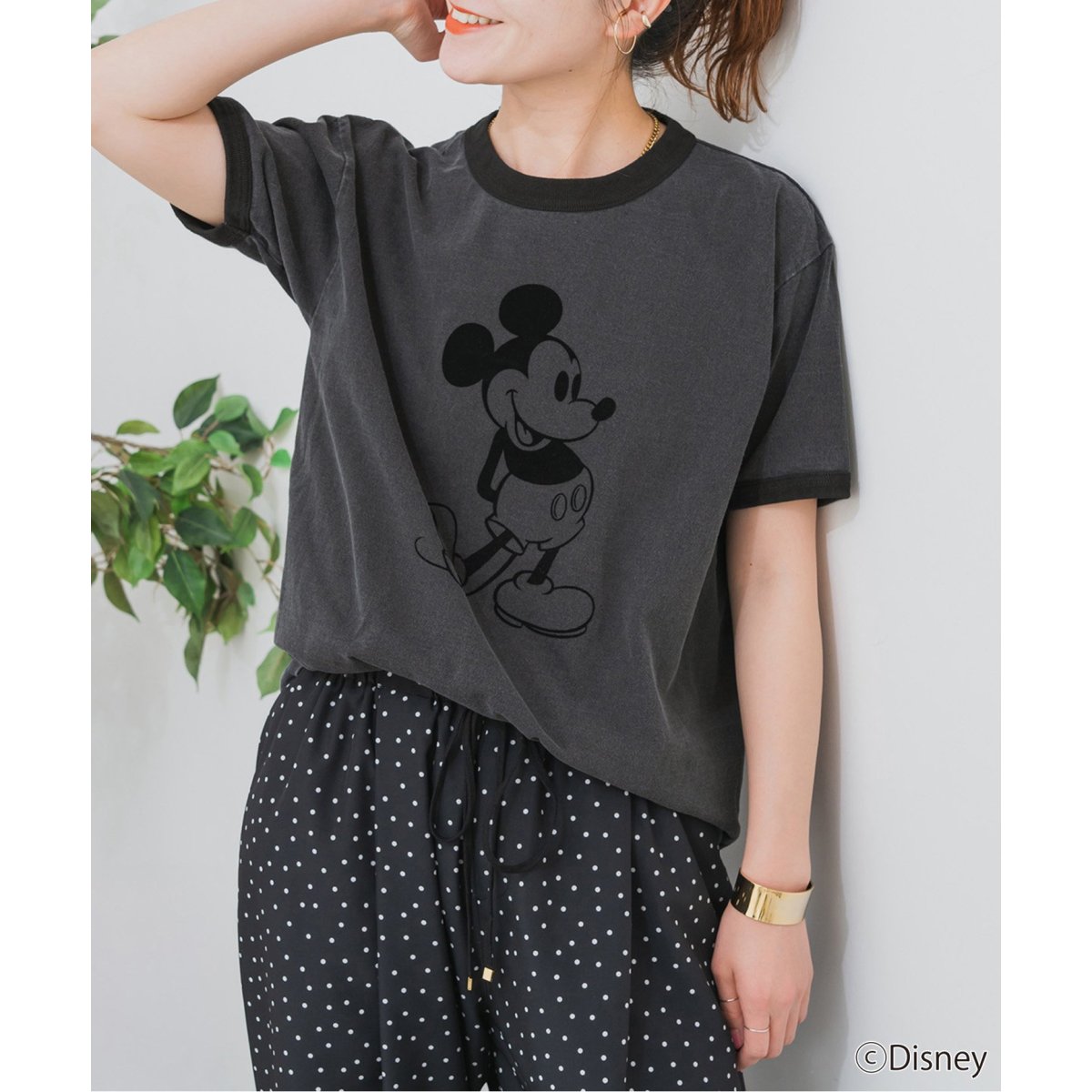 tシャツ 「GOOD ROCK SPEED」Mickey Mouse/リンガーTシャツ レディース GOOD ROCK SPEED tシャツ 「GOOD SPEED」MICKEY/Ringer T
