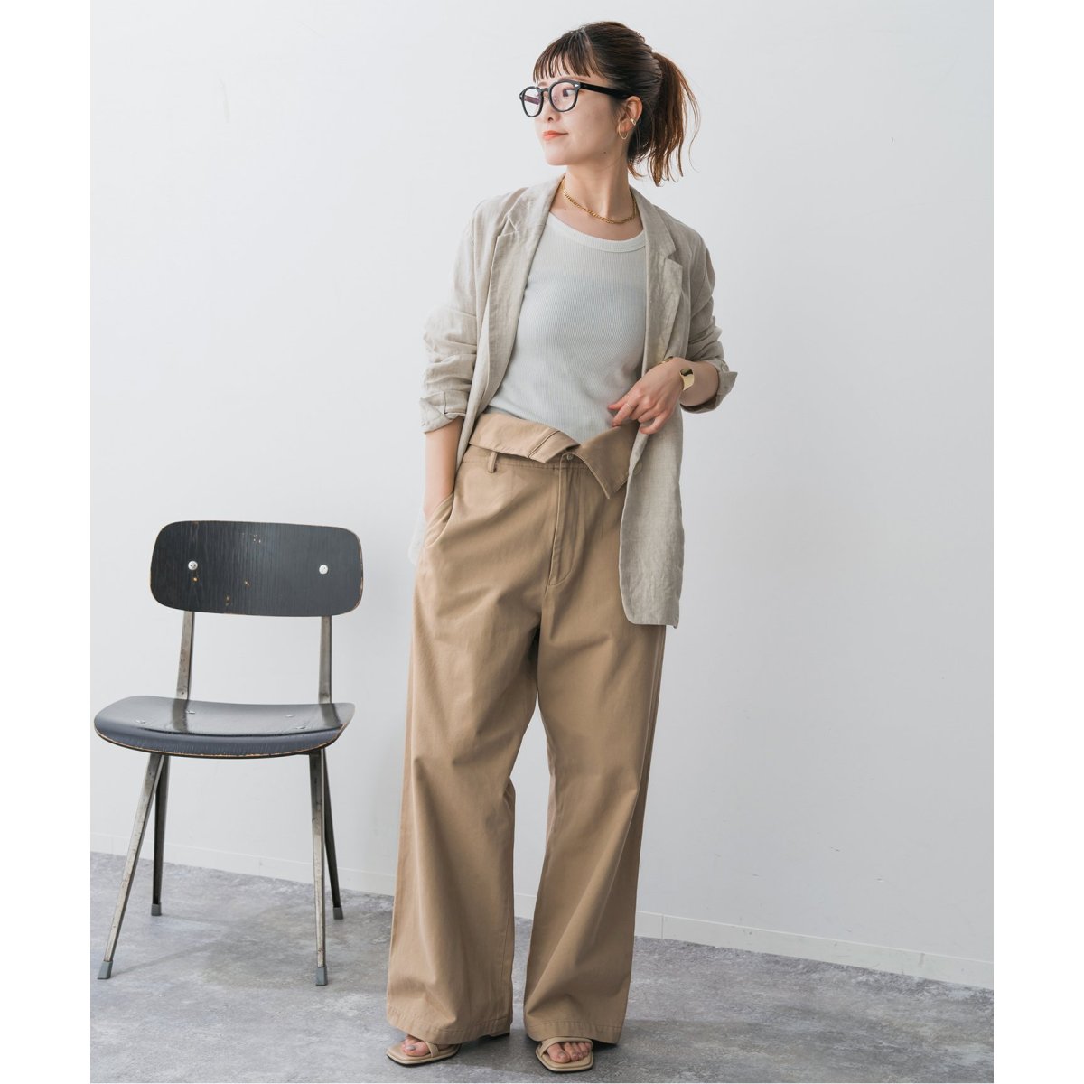 Higuchi*S2WAYハイウエストパンツ | スピック＆スパン(Spick and