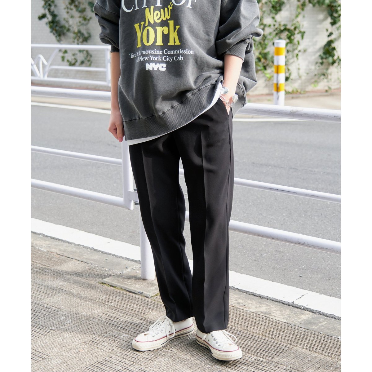 完売品NOBLEウールギャバスラックスパンツ36サイズ Noble（ノーブル）の「《追加》ウールギャバスラックスパンツ