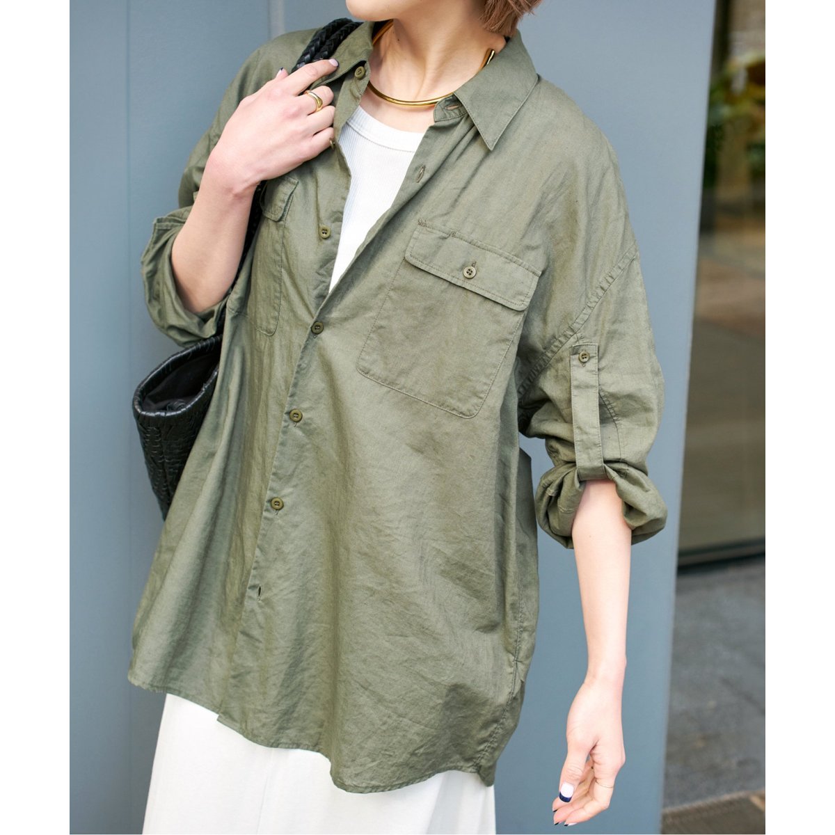 コットンリネンユーティリティーシャツ | スピック＆スパン(Spick and