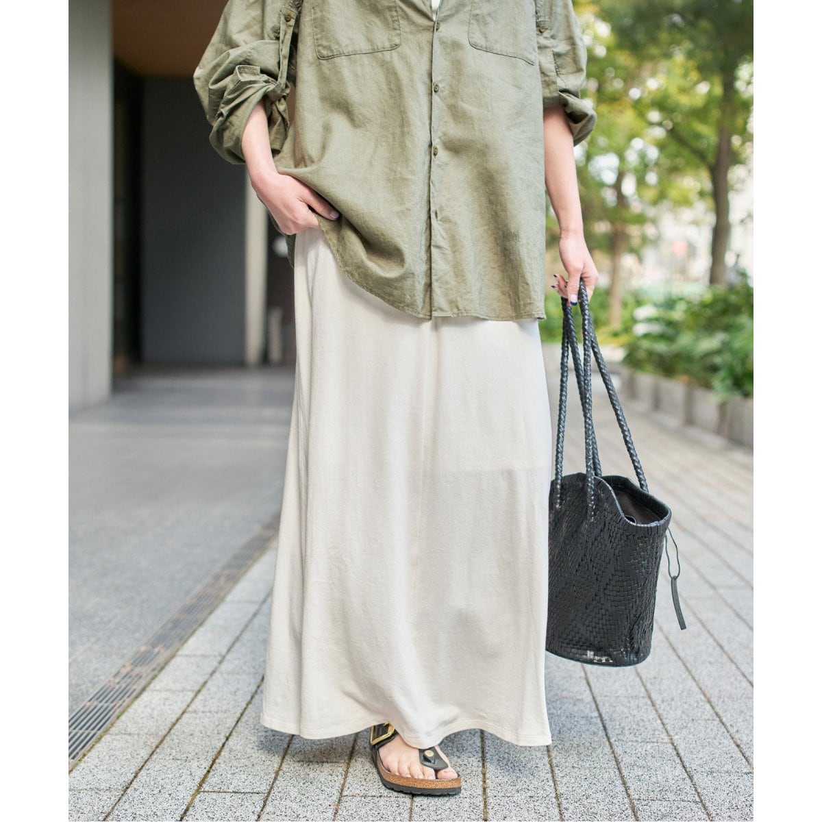 Spick＆Span スカート ウォッシャブルキュプラフレアスカート