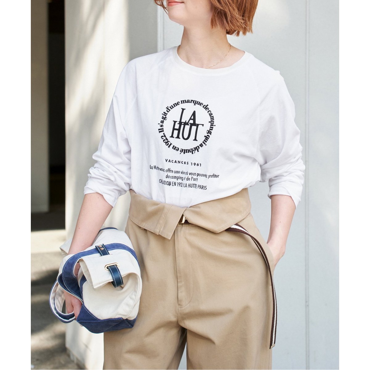 spick&span ファブリックコンビフレアスリーブプルオーバー Spick & Span｜ファブリックコンビフレアスリーブプルオーバー