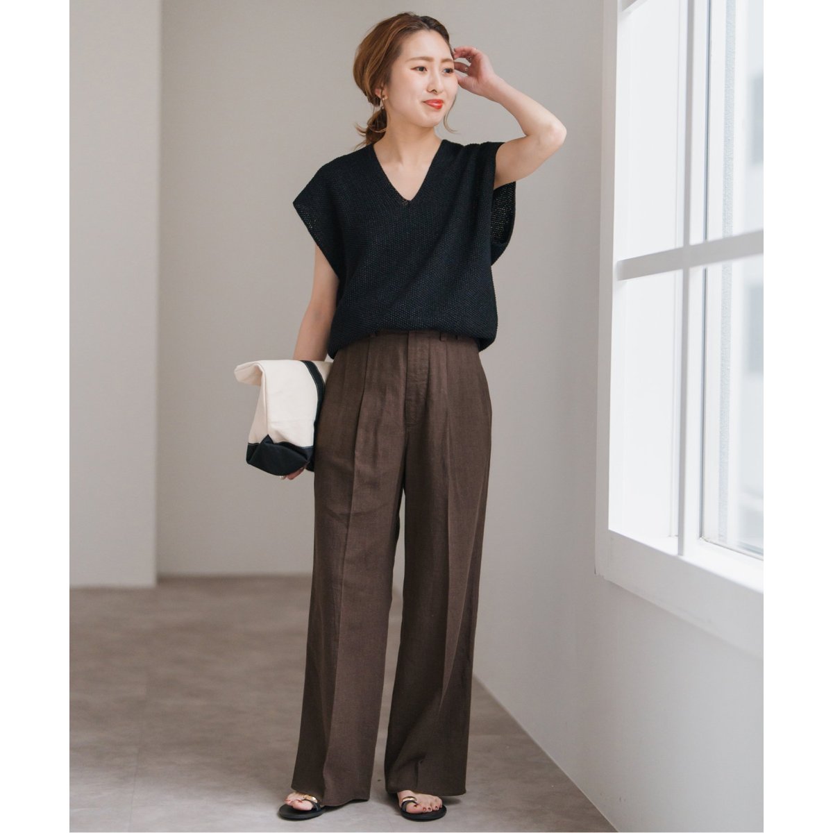 Spick&Span＊ハイブリッドラミー1タックパンツ ハイブリッドラミー1タックパンツ | スピック＆スパン(Spick and