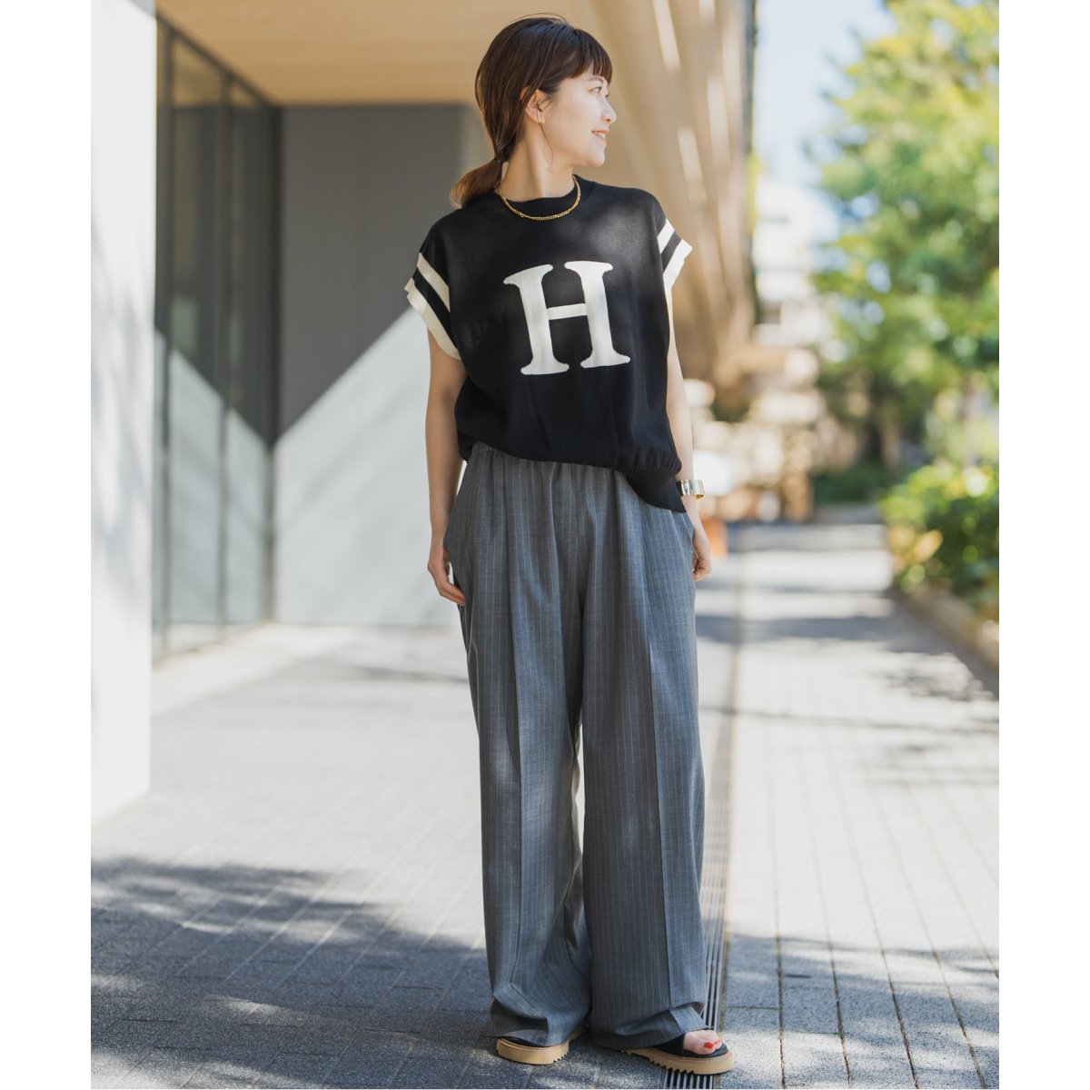 アルファベットジャガードフレンチニット | スピック＆スパン(Spick