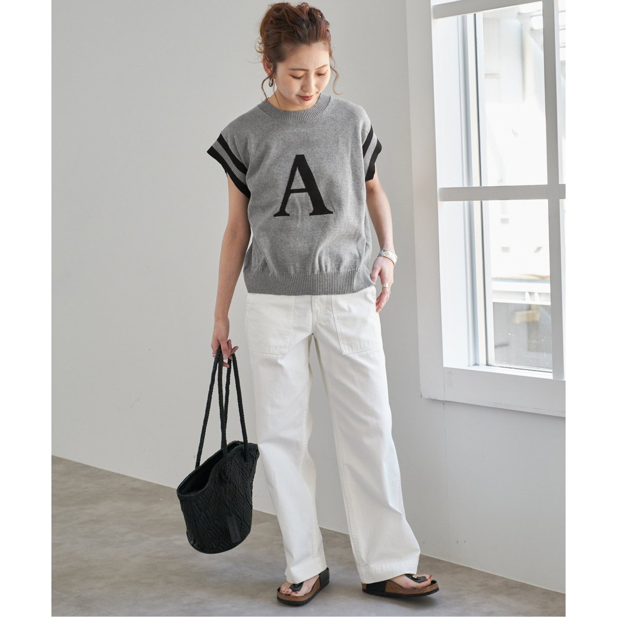 アルファベットジャガードフレンチニット | スピック＆スパン