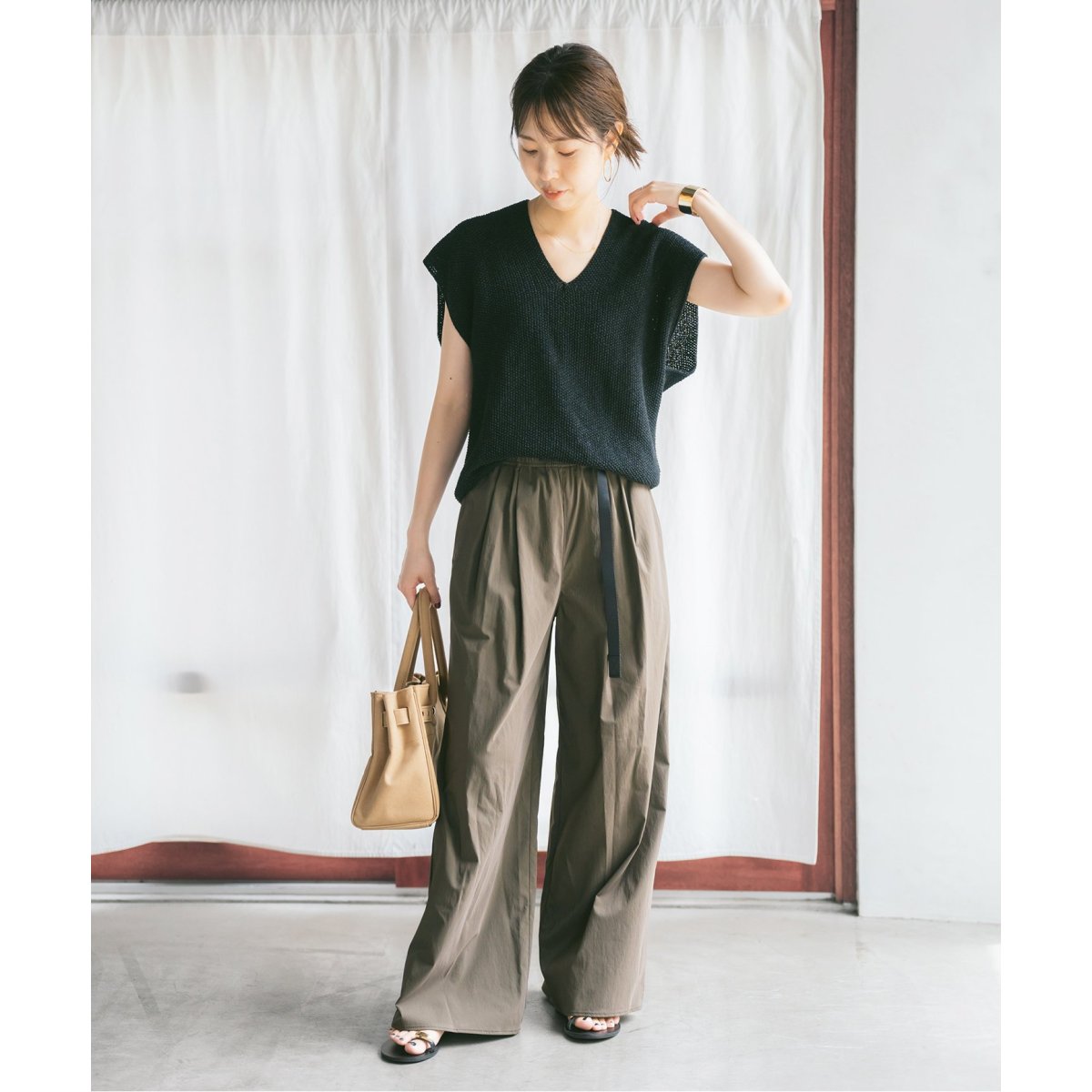 ペーパーヤーンルーズニットベスト | スピック＆スパン(Spick and Span