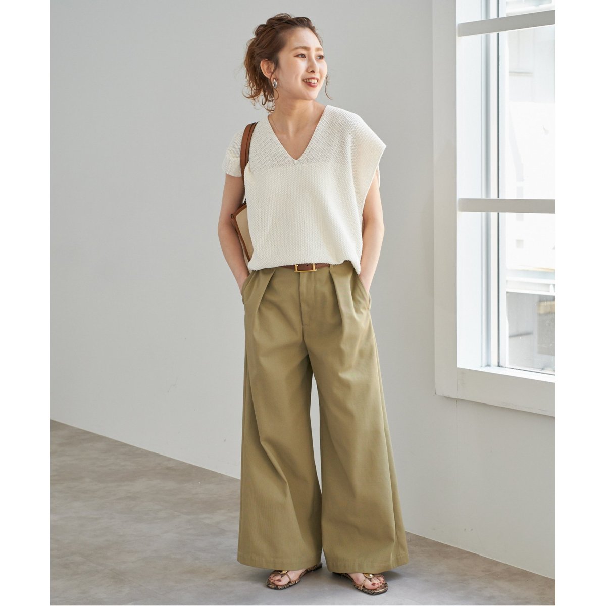 新品✨Spick and Span✨ペーパーヤーンルーズニットベスト ペーパーヤーンルーズニットベスト | スピック＆スパン(Spick and Span