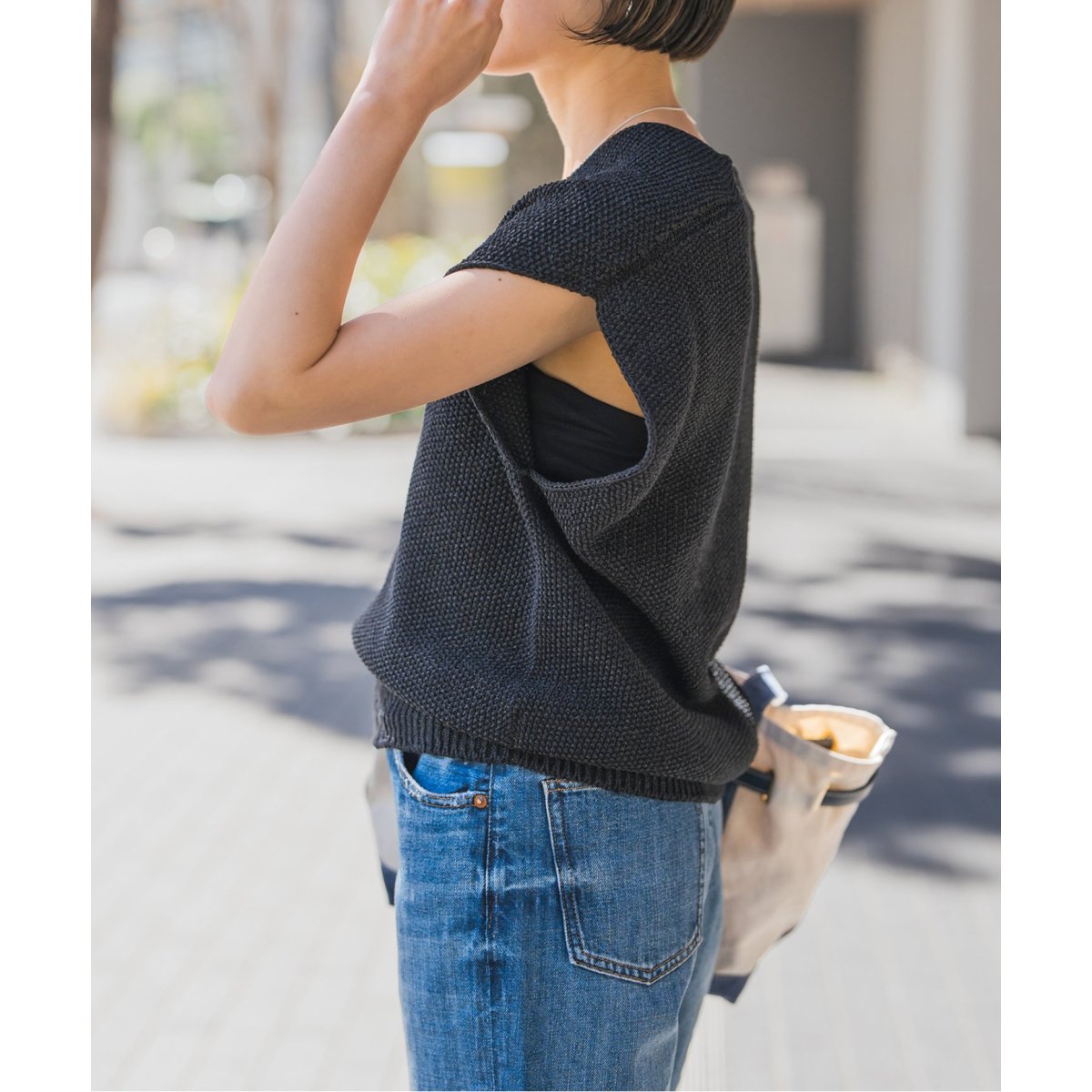 ペーパーヤーンルーズニットベスト | スピック＆スパン(Spick and Span