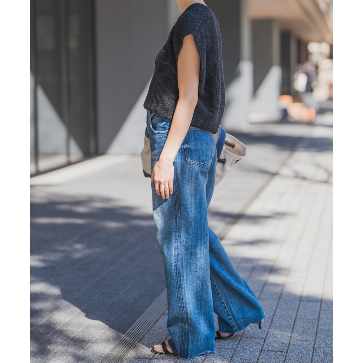 ペーパーヤーンルーズニットベスト | スピック＆スパン(Spick and Span