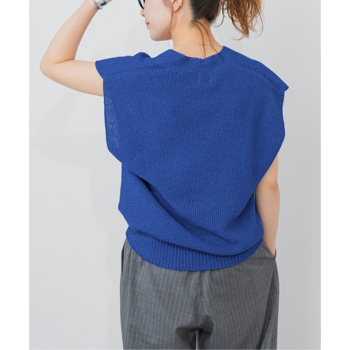 ペーパーヤーンルーズニットベスト | スピック＆スパン(Spick and Span