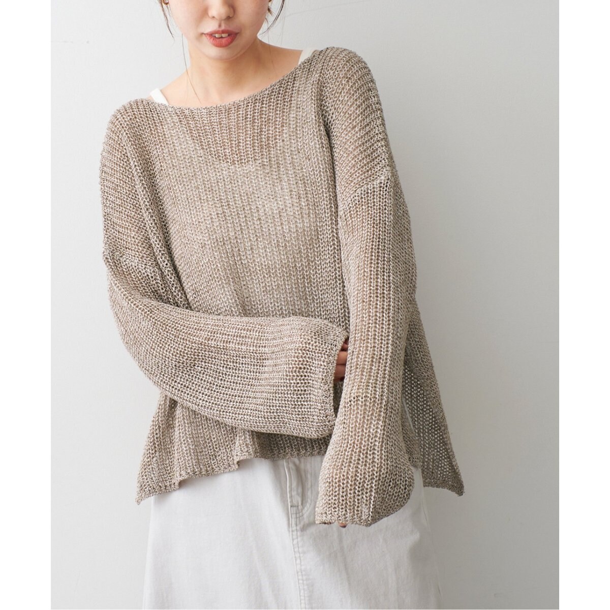 Spick & Span 手洗い可 / リネンミックス片畦ルーズプルオーバー 手洗い可 / リネンミックス片畦ルーズプルオーバー | スピック＆スパン