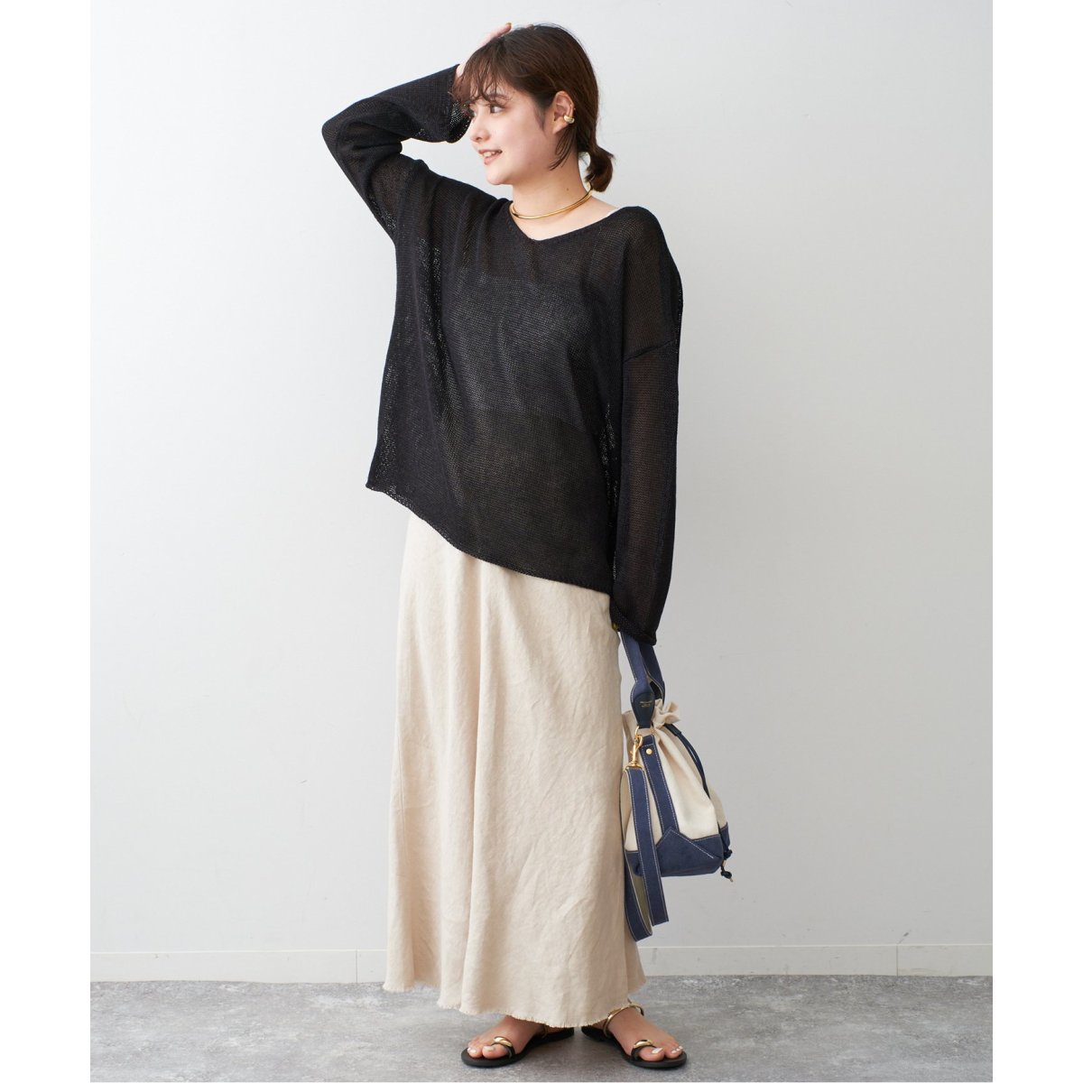 Spick&Span リネンミックス2WAYプルオーバー 手洗い可 / リネンミックス2WAYプルオーバー（ニット／セーター